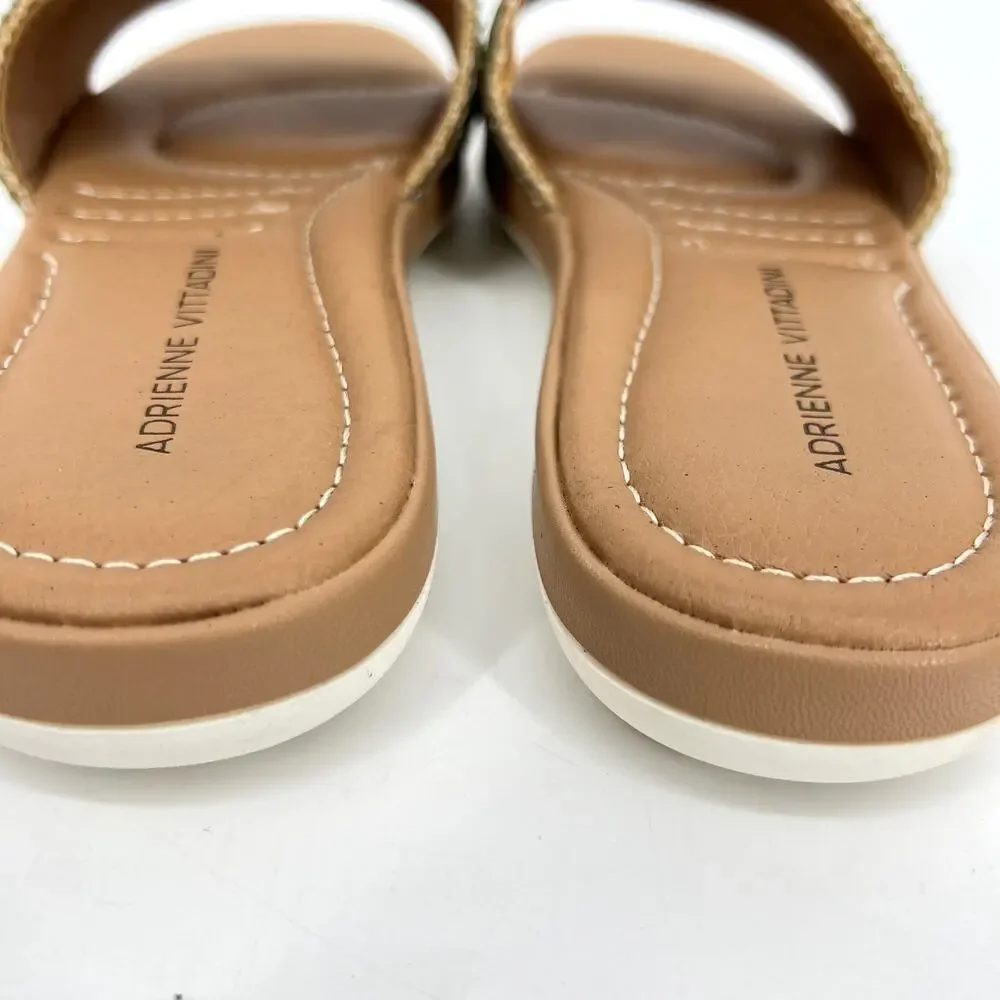 Adrienne Vittadini Sandy Rhinestone Slides Sandals Size 8M **READ**